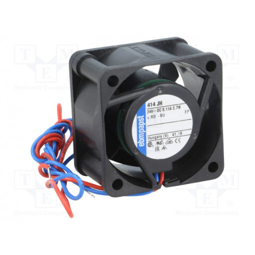 414JH; Fan: DC; axial; 40x40x25mm; 22m3/h; 43dBA; ball bearing; 11700rpm; EBM-PAPST
