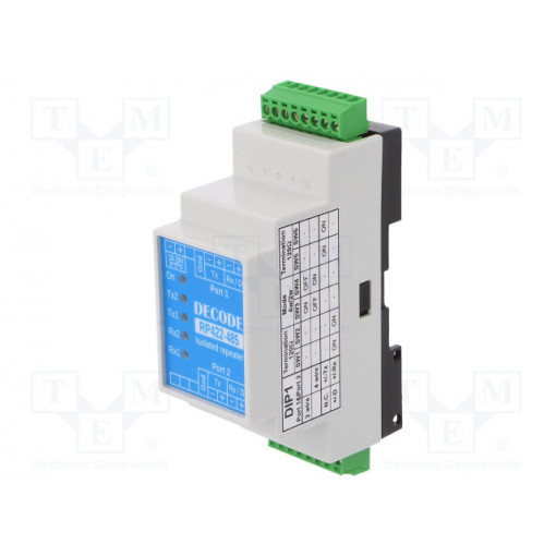 REPEATER 422-485; Industrial module: converter; repeater; Number of ports: 2; IP40; DECODE REPEATER 422-485; Industrial module: converter; repeater; Number of ports: 2; IP40; DECODE
