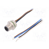 SAL-12-FS4-0,5-9; Socket; M12; PIN: 4; male; A code-DeviceNet / CANopen; cables; 0.5m; CONEC