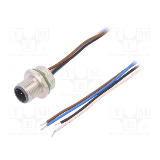 SAL-12-FS4-0,5-9; Socket; M12; PIN: 4; male; A code-DeviceNet / CANopen; cables; 0.5m; CONEC