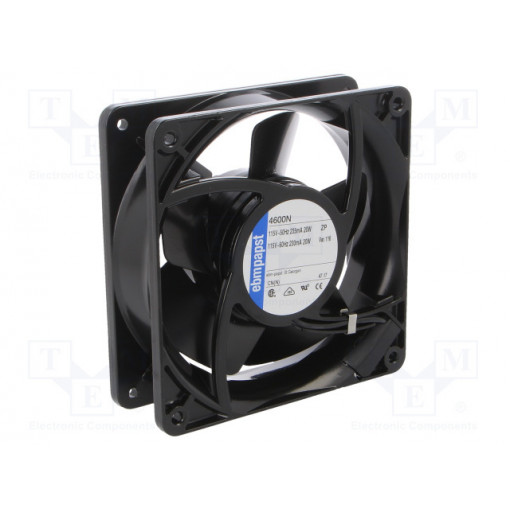 4600N; Fan: AC; axial; 115VAC; 119x119x38mm; 180m3/h; 50dBA; slide bearing; EBM-PAPST