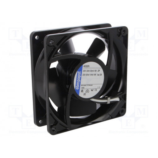 4656N; Fan: AC; axial; 230VAC; 119x119x38mm; 157.8m3/h; 47dBA; 2650rpm; EBM-PAPST 4656N; Fan: AC; axial; 230VAC; 119x119x38mm; 157.8m3/h; 47dBA; 2650rpm; EBM-PAPST