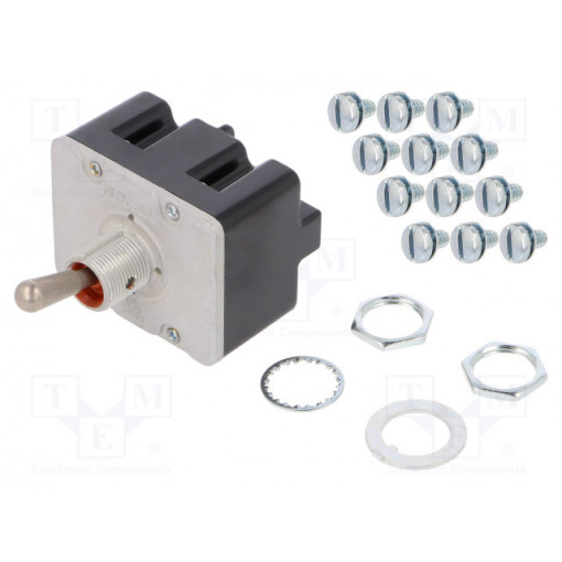 4TL1-12; Switch: toggle; Pos: 3; 4PDT; ON-ON-ON; 6A/230VAC; 20A/28VDC; IP67; HONEYWELL