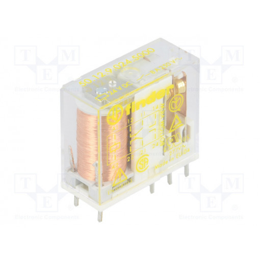 50.12.9.024.5000; Relay: electromagnetic; DPDT; Ucoil: 24VDC; 8A/250VAC; 8A/30VDC; FINDER