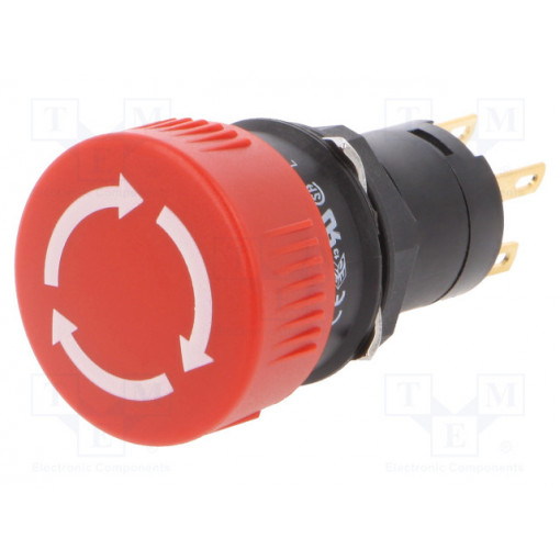 51-253.022; Switch: emergency stop; Stabl.pos: 2; NC + NO; 16mm; red; none; IP65; EAO 51-253.022; Switch: emergency stop; Stabl.pos: 2; NC + NO; 16mm; red; none; IP65; EAO