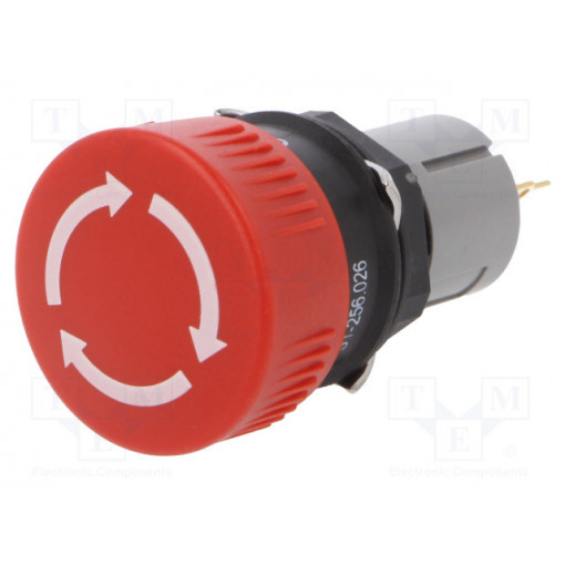 51-256.026; Switch: emergency stop; Stabl.pos: 2; NC; 16mm; red; none; IP65; EAO 51-256.026; Switch: emergency stop; Stabl.pos: 2; NC; 16mm; red; none; IP65; EAO