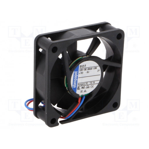 512F; Fan: DC; axial; 50x50x15mm; 20m3/h; 30dBA; slide bearing; 5000rpm; EBM-PAPST
