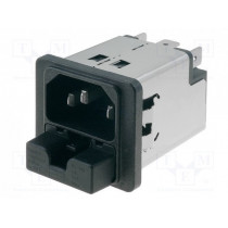 5220.0243.1; Connector: AC supply; socket; male; 2A; 250VAC; IEC 60320; 4mH; SCHURTER