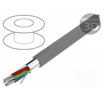 5273C SL005; Wire; Xtra Guard® 1; 3x2x24AWG; Al-PET-Al foil; PVC; dark grey; ALPHA WIRE