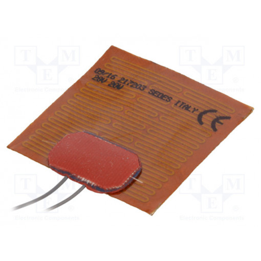 541206400; Heating mat; polyamide; 50x50mm; 28V; 20W; -20÷250°C; 2.5W/cm2; SEDES GROUP