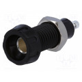 551-0100; Socket; 4mm banana; 10A; 50VDC; 28.5mm; black; nickel plated; 10mΩ; DELTRON