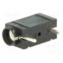 571-0100; Socket; 4mm banana; 10A; 250VDC; black; silver plated; PCB; 23.3mm; DELTRON
