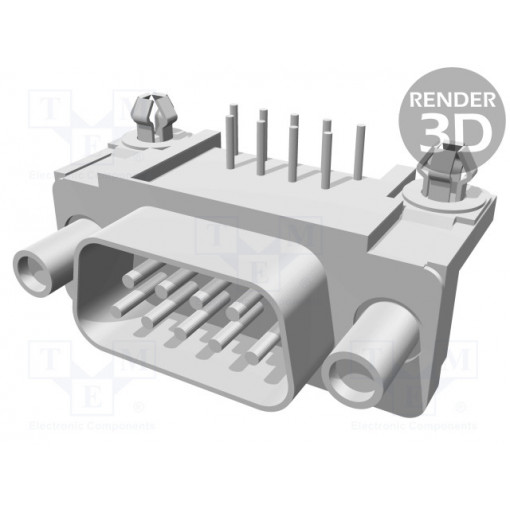 5747840-6; D-Sub; PIN: 9; socket; male; angled 90°; THT; UNC4-40; 0.76um; TE Connectivity