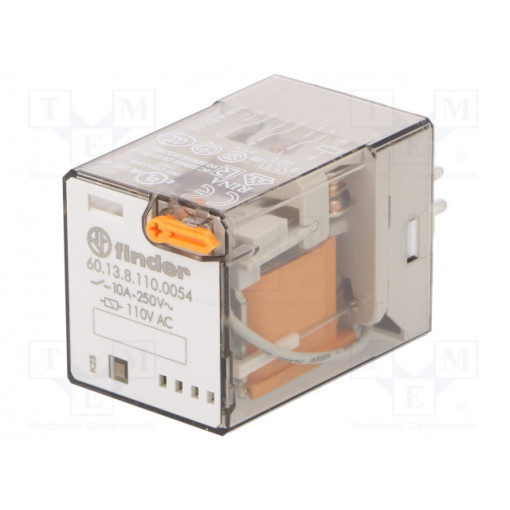 60.13.8.110.0054; Relay: electromagnetic; 3PDT; Ucoil: 110VAC; 10A/250VAC; 10A/30VDC; FINDER