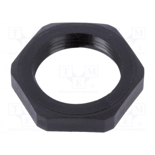 6040050CC; Nut; PG16; polyamide; UL94V-2; black; -40÷125°C; Thread: PG; TECHNO 6040050CC; Nut; PG16; polyamide; UL94V-2; black; -40÷125°C; Thread: PG; TECHNO
