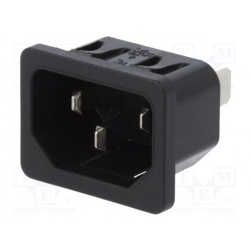 6100.4312; Connector: AC supply; socket; male; 10A; 250VAC; IEC 60320; C14 (E); SCHURTER