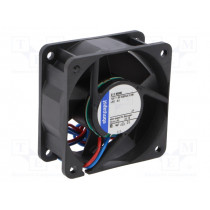 612NGHH; Fan: DC; axial; 60x60x25mm; 56m3/h; 43dBA; slide bearing; 6850rpm; EBM-PAPST