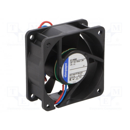 612NGME; Fan: DC; axial; 60x60x25mm; 35m3/h; 27dBA; slide bearing; 4100rpm; EBM-PAPST