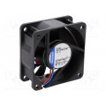 612NLE; Fan: DC; axial; 60x60x25mm; 21m3/h; 16dBA; ball bearing; 2500rpm; EBM-PAPST