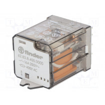 62.83.8.400.0000; Relay: electromagnetic; 3PDT; Ucoil: 400VAC; 16A/250VAC; 16A/30VDC; FINDER