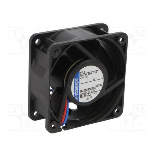 622M; Fan: DC; axial; 60x60x25mm; 29m3/h; 29dBA; ball bearing; 4550rpm; EBM-PAPST