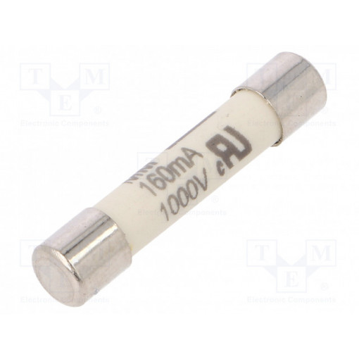 632409; Fuse: fuse; ultra rapid; 160mA; 1kVAC; ceramic,cylindrical; brass; ESKA