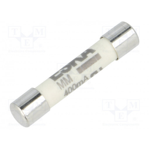 632413; Fuse: fuse; ultra rapid; 400mA; 1kVAC; ceramic,cylindrical; brass; ESKA