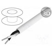 6622 WH005; Wire; Alpha Essential C&C; 2x24AWG; unshielded; 300V; PVC; 30,5m; ALPHA WIRE