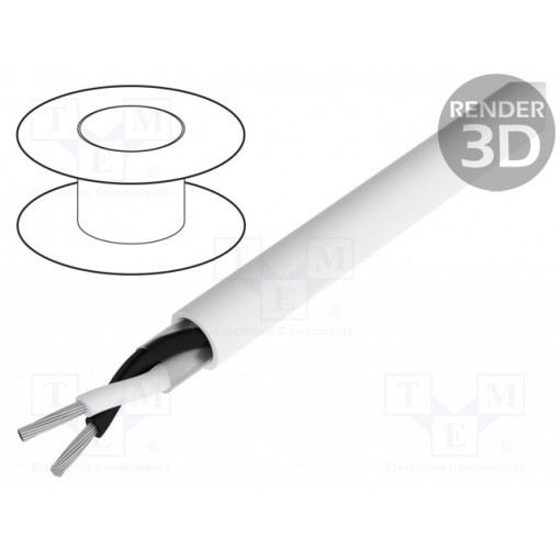 6622 WH005; Wire; Alpha Essential C&C; 2x24AWG; unshielded; 300V; PVC; 30,5m; ALPHA WIRE