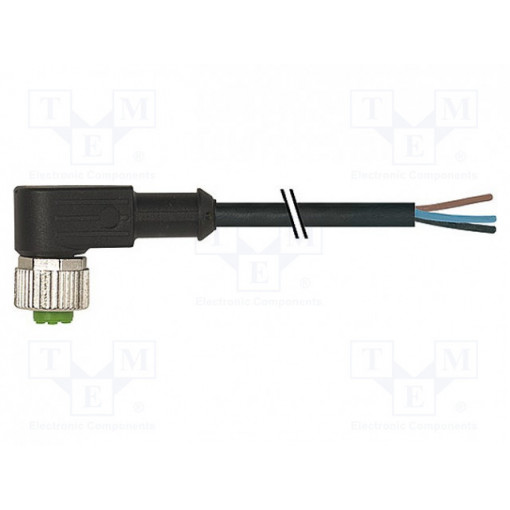 7000-12341-6140500; Connection lead; M12; PIN: 4; angled; 5m; plug; 250VAC; 4A; -20÷85°C; MURR ELEKTRONIK