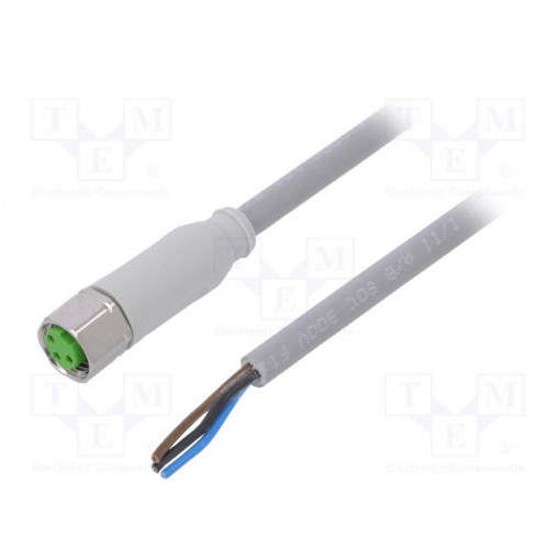 7014-08041-2100500; Connection lead; M8; PIN: 3; straight; 5m; plug; 60VAC; -25÷80°C; MURR ELEKTRONIK