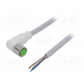 7014-08081-2100500; Connection lead; M8; PIN: 3; angled; 5m; plug; 60VAC; -25÷80°C; 60VDC; MURR ELEKTRONIK