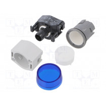 704.000.6; Control lamp; 22mm; 04; -40÷55°C; Ø22.3mm; IP65; Colour: blue; EAO