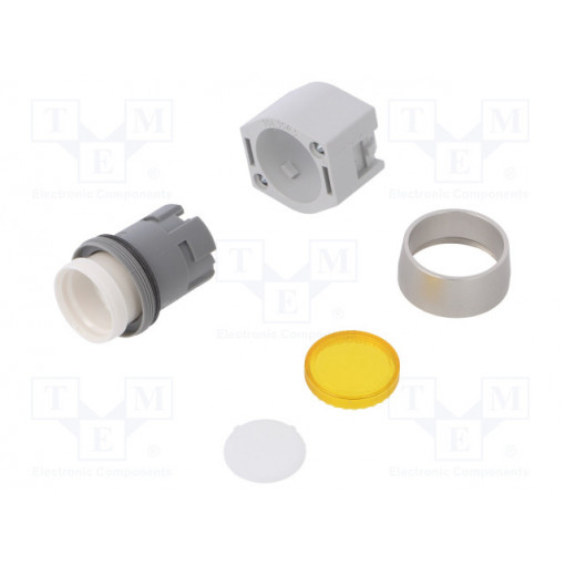 704.012.4; Switch: push-button; Stabl.pos: 1; 22mm; yellow; Illumin: none; IP65; EAO