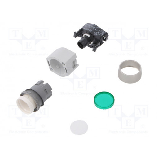 704.032.5; Switch: push-button; Stabl.pos: 1; 22mm; green; IP65; Pos: 2; Ø22.3mm; EAO