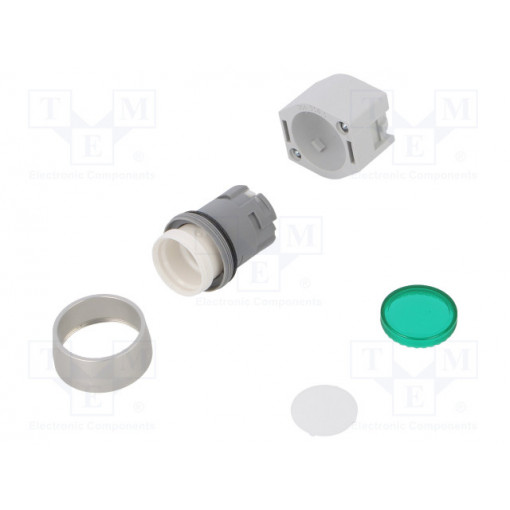 704.042.5; Switch: push-button; Stabl.pos: 2; 22mm; green; Illumin: none; IP65; EAO