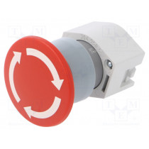 704.074.2; Switch: emergency stop; Stabl.pos: 2; 22mm; red; Illumin: none; IP65; EAO