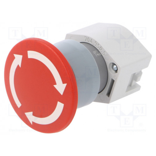 704.074.2; Switch: emergency stop; Stabl.pos: 2; 22mm; red; Illumin: none; IP65; EAO