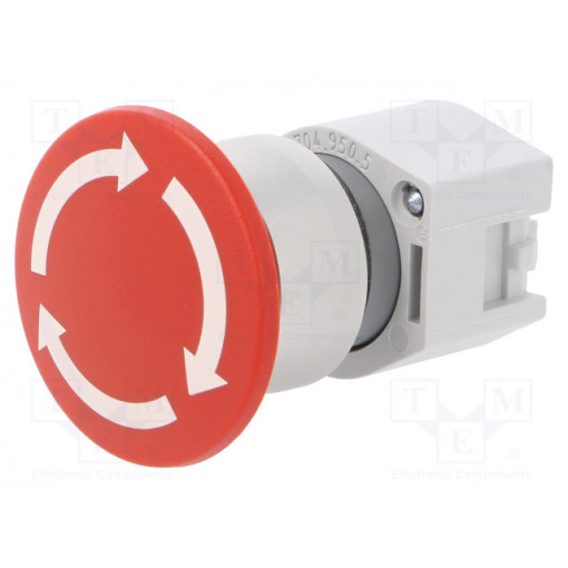 704.075.2; Switch: emergency stop; Stabl.pos: 2; 22mm; red; Illumin: none; IP65; EAO