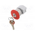 704.078.0; Switch: emergency stop with key; Stabl.pos: 2; 22mm; red; IP65; EAO