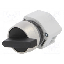 704.101.0; Switch: rotary; Stabl.pos: 2; 22mm; black; Illumin: none; IP65; Pos: 2; EAO