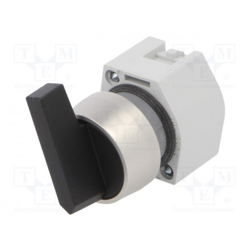 704.103.0; Switch: rotary; Stabl.pos: 1; 22mm; black; Illumin: none; IP65; Pos: 2; EAO