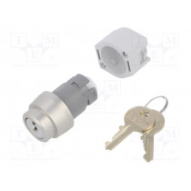 704.121.0; Switch: rotary with key; Stabl.pos: 2; 22mm; silver; Illumin: none; EAO