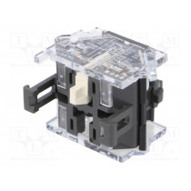 704.910.1; Contact block; 22mm; 04; -40÷55°C; front fixing; Contacts: NO; 10A; EAO
