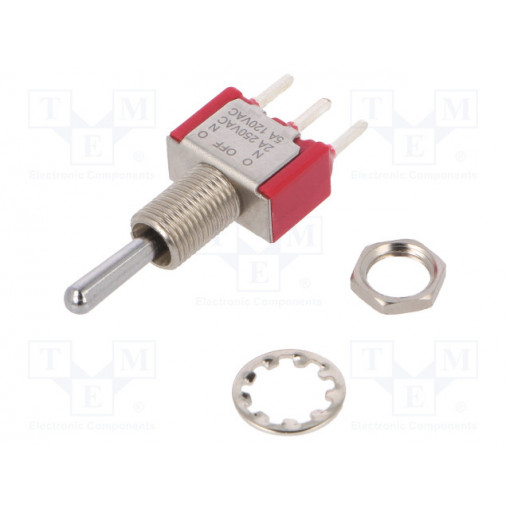 7105SYCQE; Switch: toggle; Pos: 3; SP3T; (ON)-OFF-(ON); 5A/120VAC; 5A/28VDC; C&K