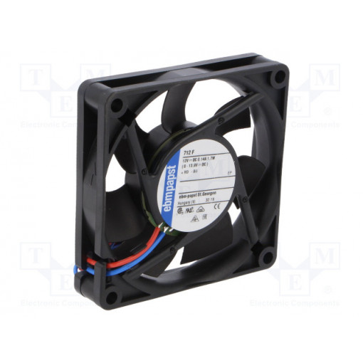 714F; Fan: DC; axial; 70x70x15mm; 44m3/h; 38dBA; slide bearing; 5300rpm; EBM-PAPST