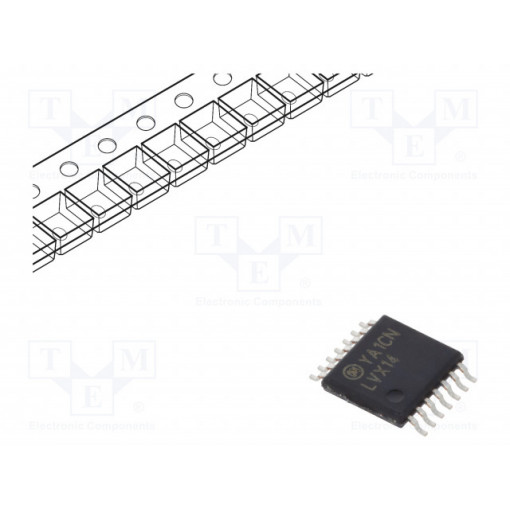 74LVX14MTCX; IC: digital; Schmitt trigger; NOT; Channels: 6; IN: 1; SMD; TSSOP14; ON SEMICONDUCTOR