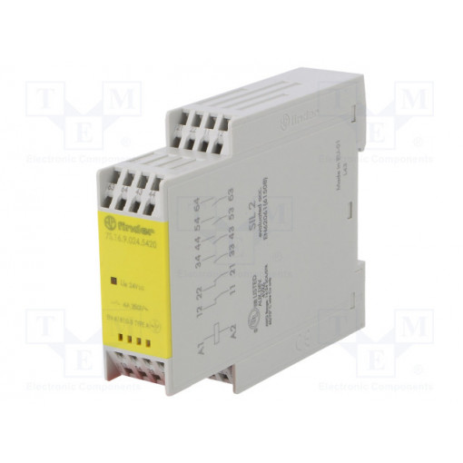 7S.16.9.024.5420; Module: safety relay; Series: 7S; OUT: 6; Mounting: DIN; -40÷70°C; FINDER