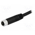 8-04AFFM-SL7A05; Connector: M8; 5m; female; PIN: 4; straight; plug; 3A; IP67; 30V; AMPHENOL