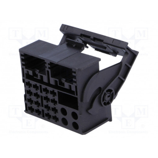 ; Connector housing; plug; Quadlock; PIN: 16; black; 4CARMEDIA